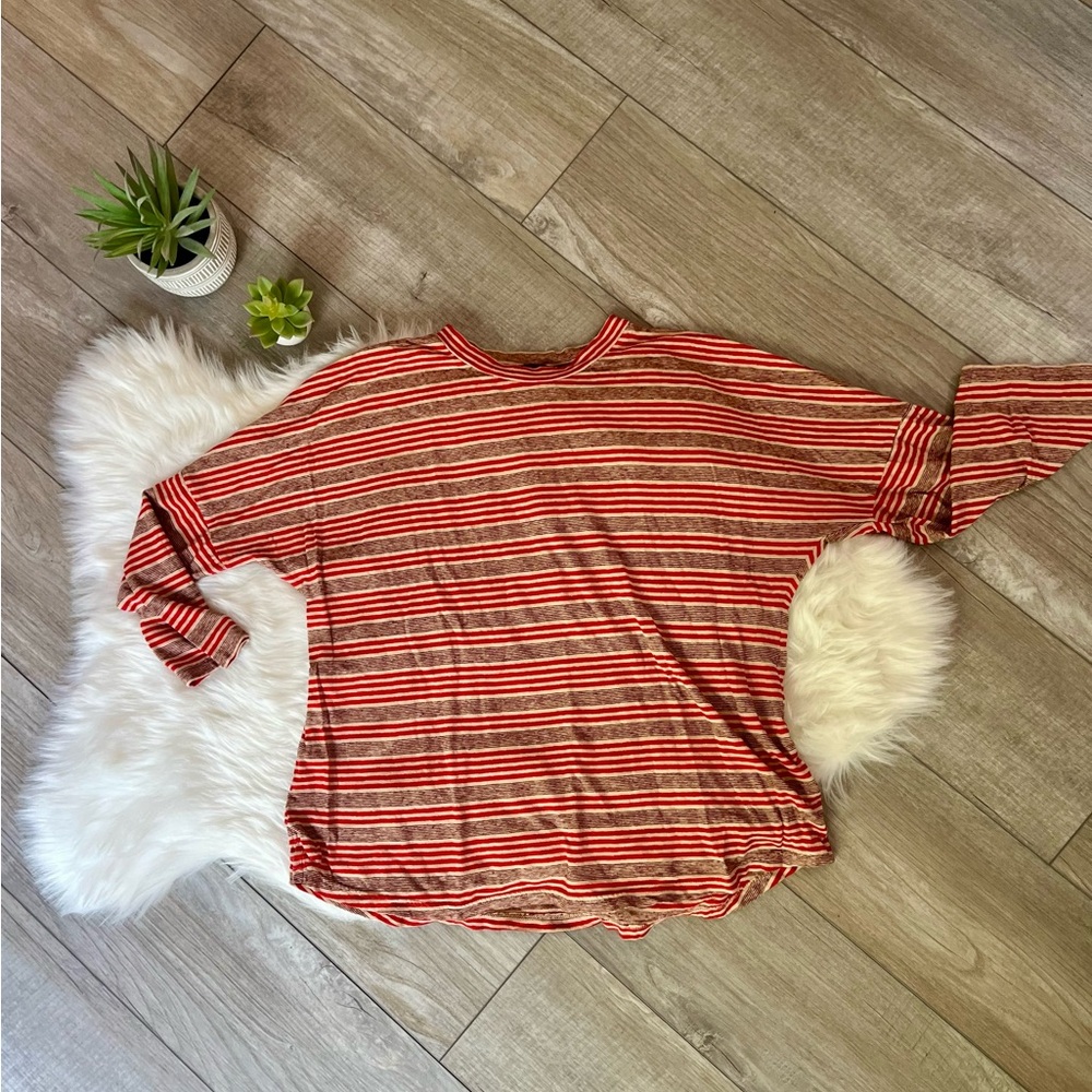 REI | Retro Striped Boxy Raglan Long Sleeve Baseball Top (XL)